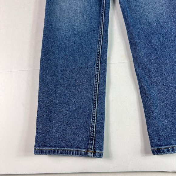 Re/Done Jean Women 25x26* 70s Stove Pipe High Rise Skinny Crop Blue Denim Tag 25 - Picture 4 of 16